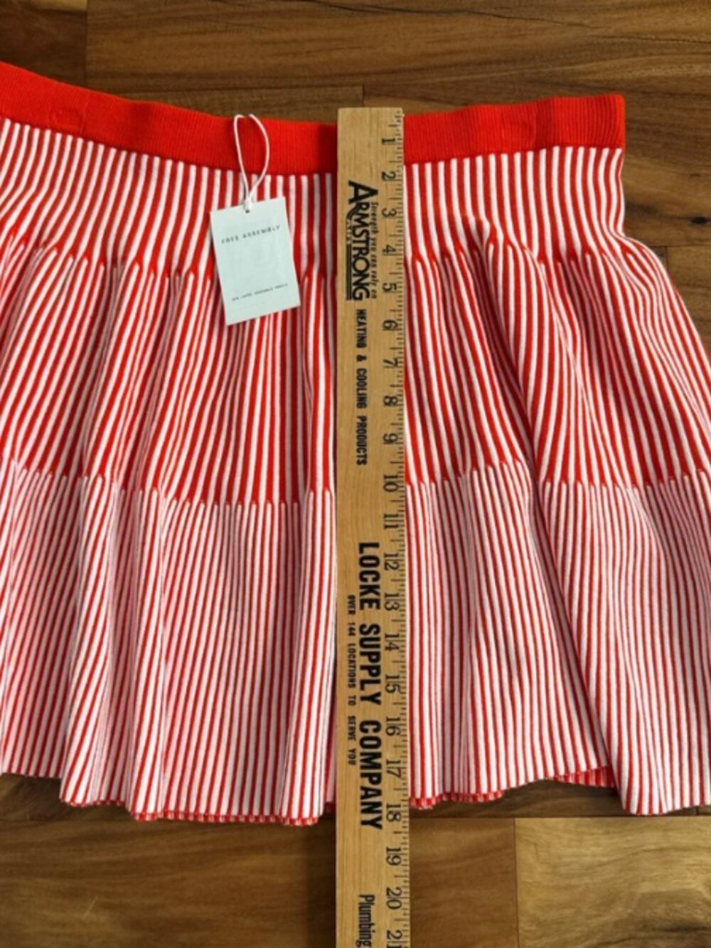 Free Assembly Women's Orange & White Ribbed Stitch Mini Skirt XXL/20